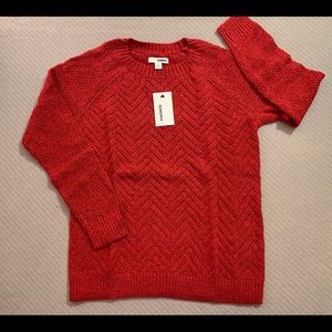 NWT Sweater - Pullover, Crew Neck, Herringbone, Marled, Sonoma, Petite